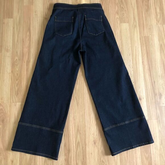 Tory Burch Denim Culottes High Rise Dark Wash Cropped Jeans Women’s SIZE 25 - Picture 10 of 10